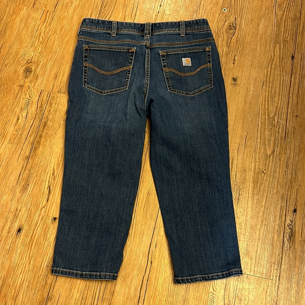 Carhartt Dark Blue Denim Cropped Jeans